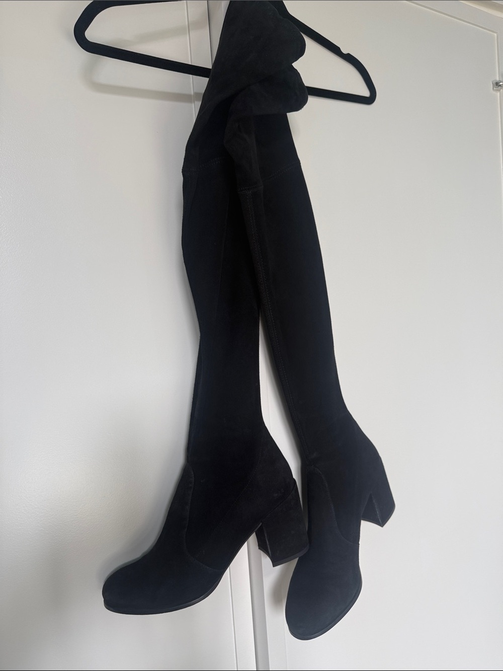 Stuart Weitzman Over-the-Knee Block Heel Boots - Black